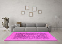 Machine Washable Oriental Pink Industrial Rug, wshurb933pnk