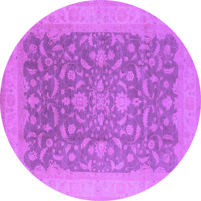 Round Oriental Purple Industrial Rug, urb933pur