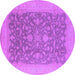 Round Oriental Purple Industrial Rug, urb933pur