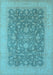 Machine Washable Oriental Light Blue Industrial Rug, wshurb933lblu