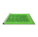 Sideview of Machine Washable Oriental Green Industrial Area Rugs, wshurb933grn