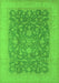 Machine Washable Oriental Green Industrial Area Rugs, wshurb933grn