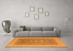 Machine Washable Oriental Orange Industrial Area Rugs in a Living Room, wshurb933org