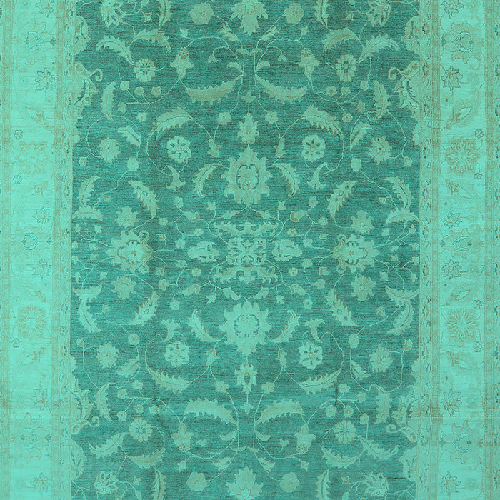 Machine Washable Oriental Turquoise Industrial Area Rugs, wshurb933turq