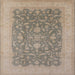 Square Mid-Century Modern Dark Almond Brown Oriental Rug, urb933