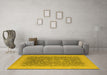 Machine Washable Oriental Yellow Industrial Rug in a Living Room, wshurb933yw