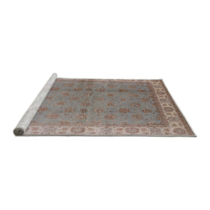 Sideview of Machine Washable Industrial Modern Dark Almond Brown Rug, wshurb934