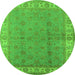 Round Oriental Green Industrial Rug, urb934grn