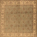 Square Machine Washable Oriental Brown Industrial Rug, wshurb934brn