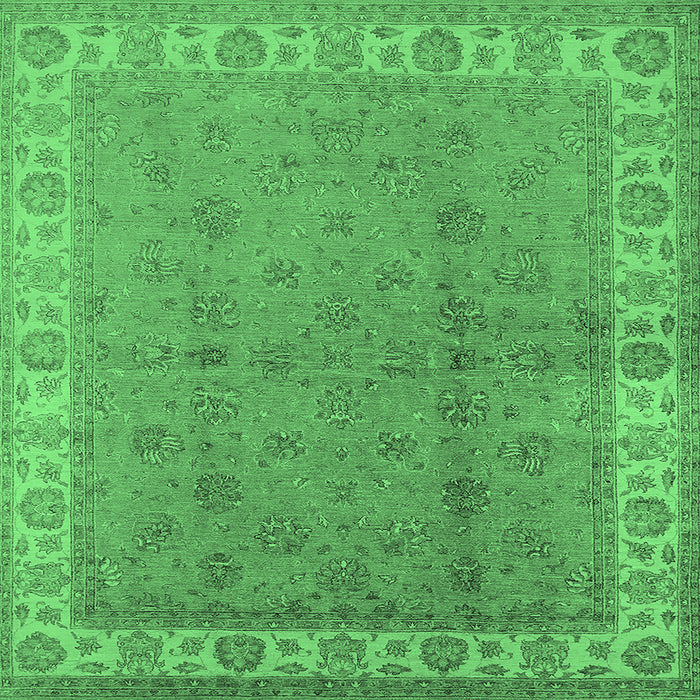 Square Oriental Emerald Green Industrial Rug, urb934emgrn