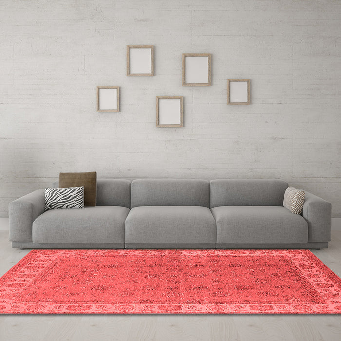 Industrial Red Washable Rugs