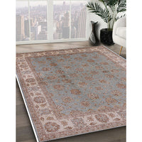 Mid-Century Modern Dark Almond Brown Oriental Rug, urb934