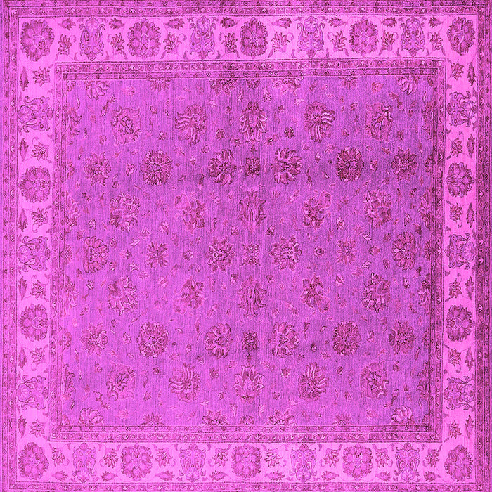 Square Machine Washable Oriental Pink Industrial Rug, wshurb934pnk