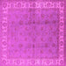 Square Machine Washable Oriental Pink Industrial Rug, wshurb934pnk