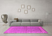 Machine Washable Oriental Pink Industrial Rug in a Living Room, wshurb934pnk