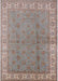 Mid-Century Modern Dark Almond Brown Oriental Rug, urb934