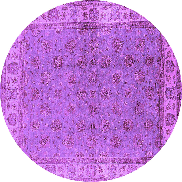 Round Oriental Purple Industrial Rug, urb934pur