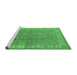 Sideview of Machine Washable Oriental Emerald Green Industrial Area Rugs, wshurb934emgrn