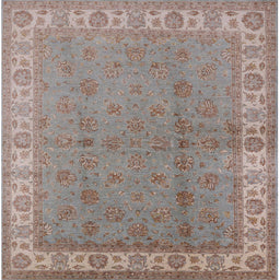 Square Mid-Century Modern Dark Almond Brown Oriental Rug, urb934