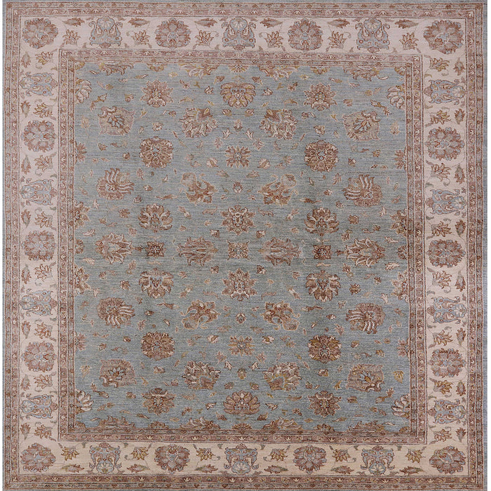 Square Mid-Century Modern Dark Almond Brown Oriental Rug, urb934