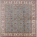 Square Mid-Century Modern Dark Almond Brown Oriental Rug, urb934