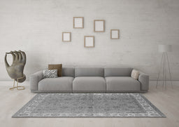 Machine Washable Oriental Gray Industrial Rug in a Living Room,, wshurb934gry