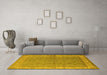 Machine Washable Oriental Yellow Industrial Rug in a Living Room, wshurb934yw