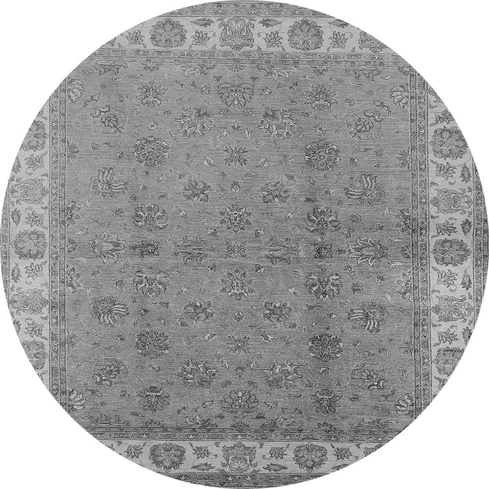 Round Oriental Gray Industrial Rug, urb934gry