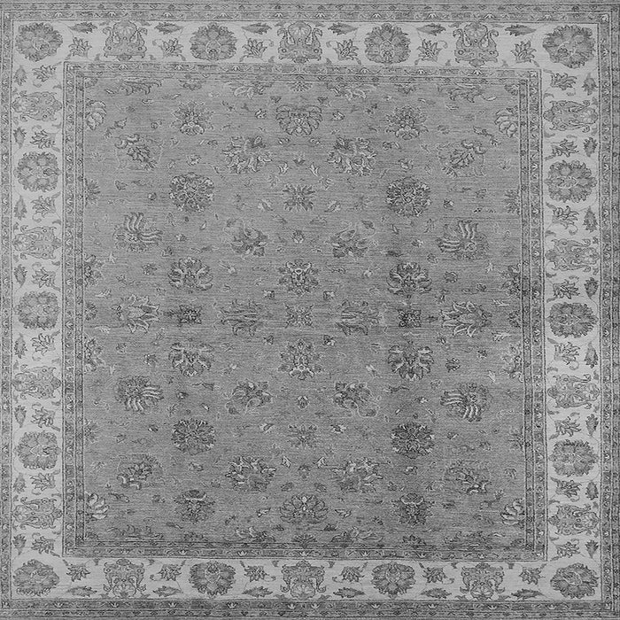 Square Machine Washable Oriental Gray Industrial Rug, wshurb934gry