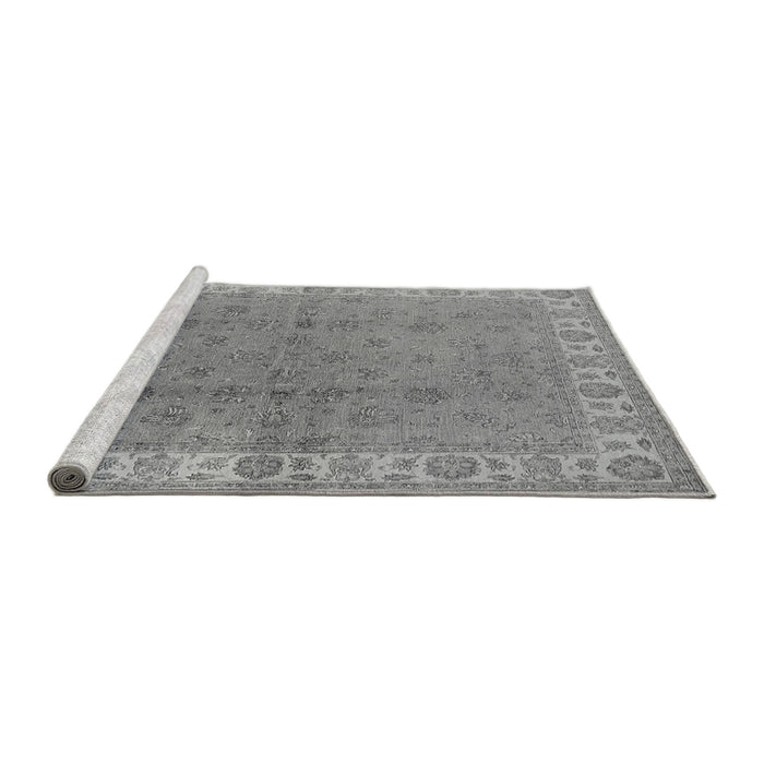 Sideview of Machine Washable Oriental Gray Industrial Rug, wshurb934gry