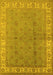 Machine Washable Oriental Yellow Industrial Rug, wshurb934yw