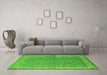 Machine Washable Oriental Green Industrial Area Rugs in a Living Room,, wshurb934grn