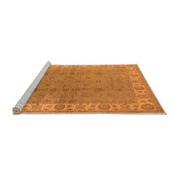 Sideview of Machine Washable Oriental Orange Industrial Area Rugs, wshurb934org