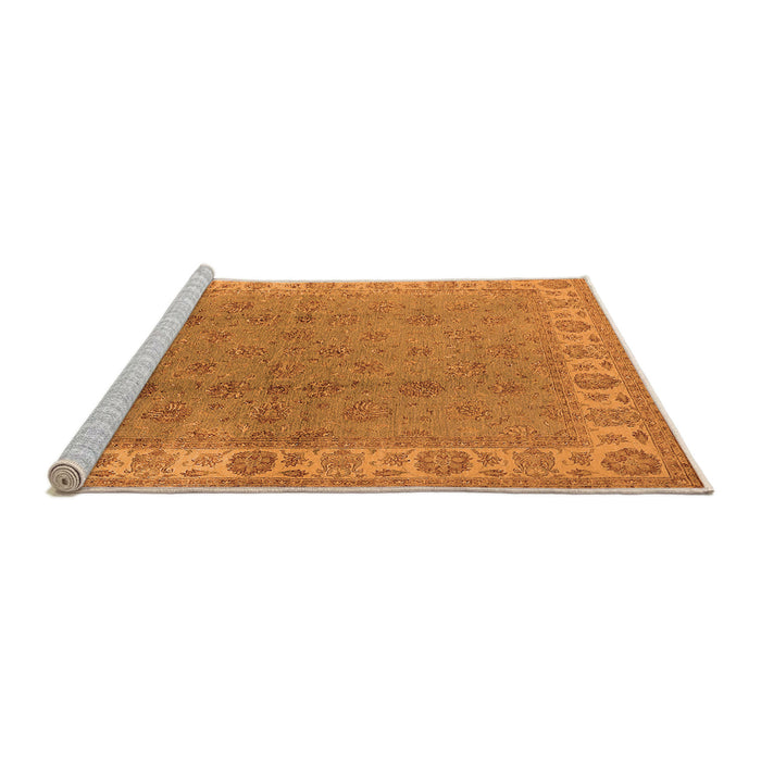 Sideview of Machine Washable Oriental Orange Industrial Area Rugs, wshurb934org