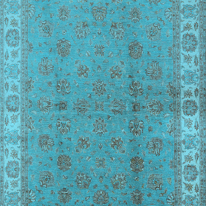 Machine Washable Oriental Light Blue Industrial Rug, wshurb934lblu