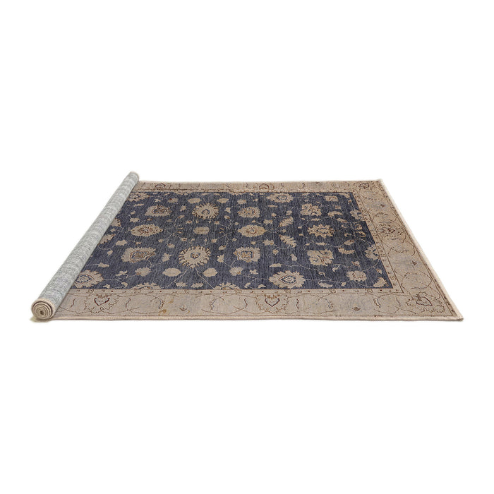 Sideview of Machine Washable Industrial Modern Gray Rug, wshurb935