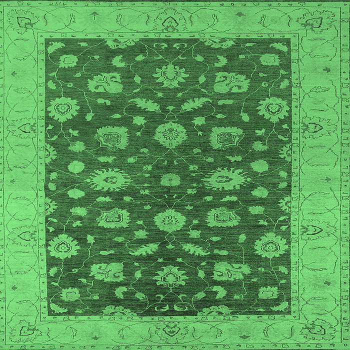 Square Oriental Emerald Green Industrial Rug, urb935emgrn