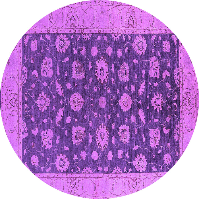 Round Machine Washable Oriental Purple Industrial Area Rugs, wshurb935pur