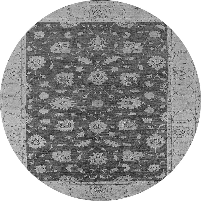 Round Oriental Gray Industrial Rug, urb935gry