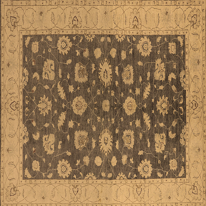 Square Oriental Brown Industrial Rug, urb935brn