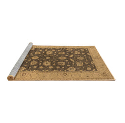Sideview of Machine Washable Oriental Brown Industrial Rug, wshurb935brn