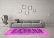 Machine Washable Oriental Pink Industrial Rug in a Living Room, wshurb935pnk