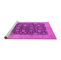 Sideview of Machine Washable Oriental Pink Industrial Rug, wshurb935pnk