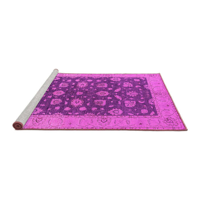 Sideview of Machine Washable Oriental Pink Industrial Rug, wshurb935pnk