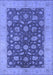 Machine Washable Oriental Blue Industrial Rug, wshurb935blu