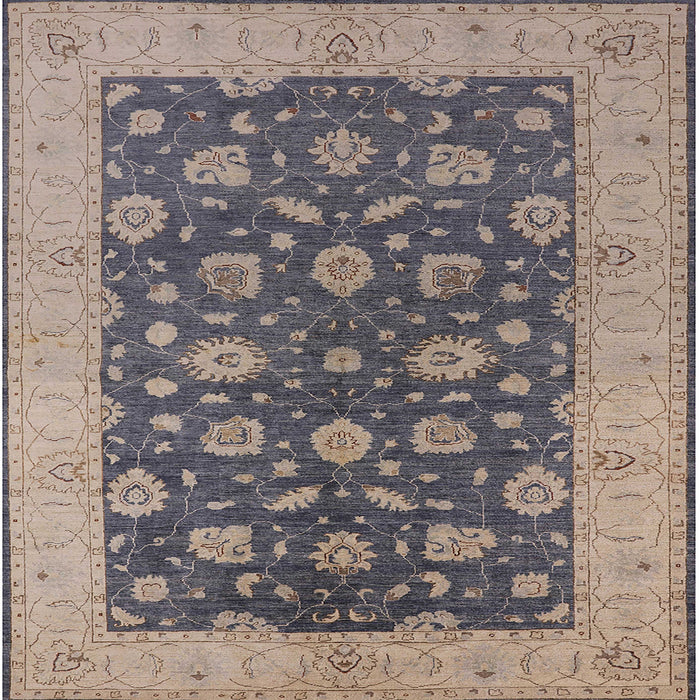 Square Mid-Century Modern Gray Oriental Rug, urb935