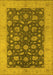 Machine Washable Oriental Yellow Industrial Rug, wshurb935yw