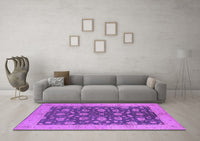 Machine Washable Oriental Purple Industrial Rug, wshurb935pur