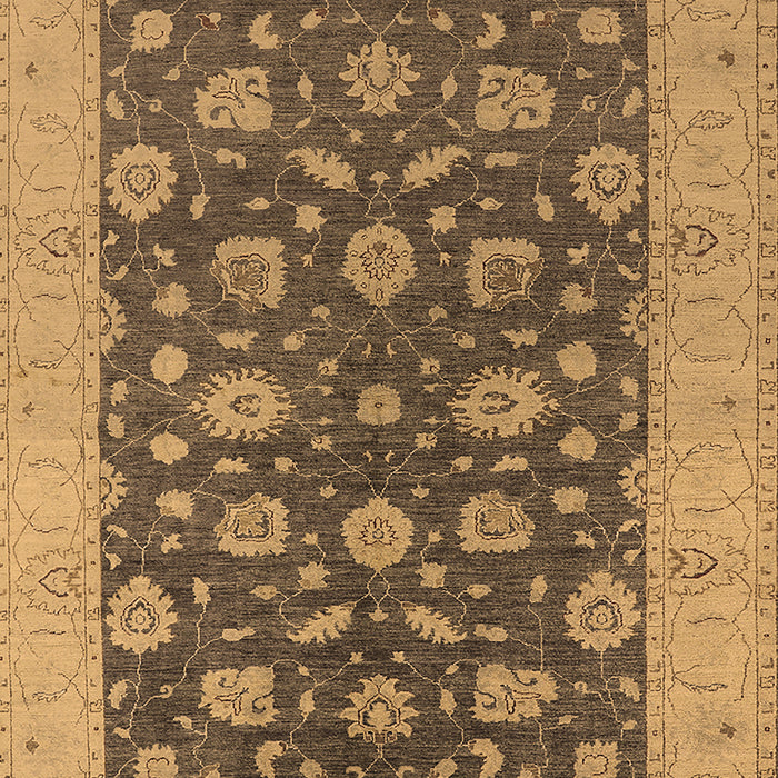 Machine Washable Oriental Brown Industrial Rug, wshurb935brn