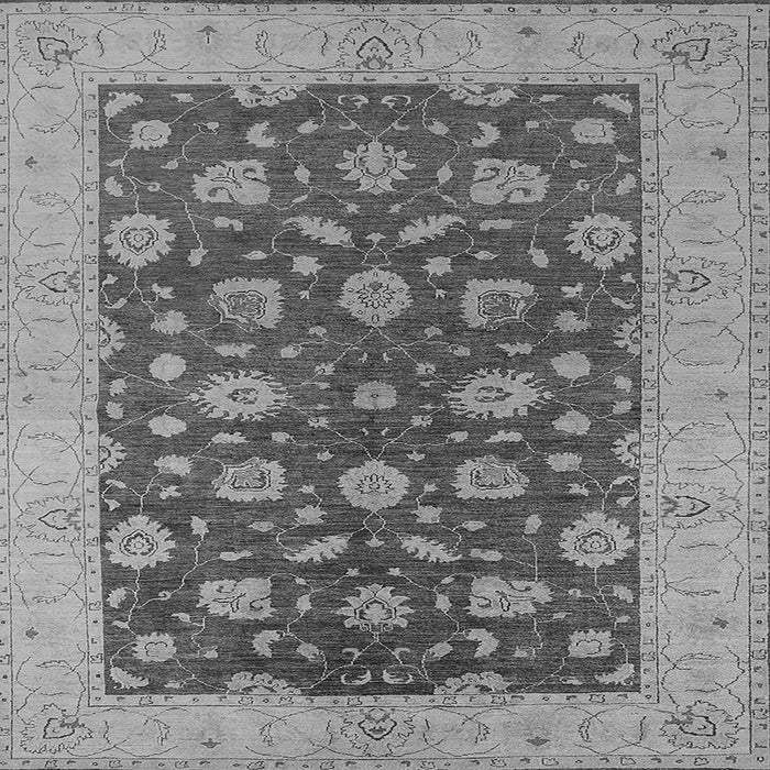 Square Machine Washable Oriental Gray Industrial Rug, wshurb935gry